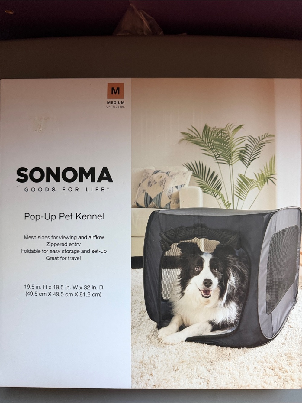 Sonoma Gray Pop-Up Pet Kennel with Mesh Panels NEW IN BOX